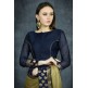 Military Olive & Navy Blue Indian Party Saree