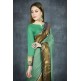 Ultramarine Green Banarasi Golden Border Ethnic Saree