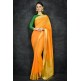 Saffron Yellow Banarsi Style Indian Ethnic Saree