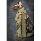 Military Olive Georgette Printed Saree