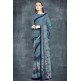 Mosaic Blue Printed Indian Formal Saree