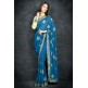 Mosaic Blue Traditional Embroidered Saree