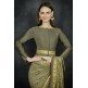 Military Olive Indian Wedding Net Saree