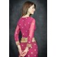 Magenta Purple Golden Embroidered Border Designer Saree