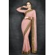 Rose Tan Border Embroidered Desi Party Wear Saree