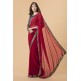 ZACS-700 RED GEORGETTE SAREE WITH BROCADE BLOUSE