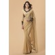 BEIGE GEORGETTE BLACK EMBROIDERED MEHNDI WEAR SAREE