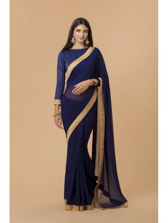 ZACS-704 NAVY BLUE INDIAN FORMAL SAREE