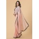 ZACS-703 PEACH GEORGETTE BROCADE BORDER INDIAN PARTY WEAR SAREE