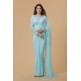 ZACS-701 SKY BLUE GEORGETTE NEW INDIAN OCCASIONAL WEAR SAREE