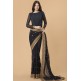 ZACS-715 BLACK GEORGETTE INDIAN READY MADE SAREE