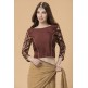 ZACS-709 BEIGE STYLISH SILK BLOUSE INDIAN EVENING WEAR SAREE