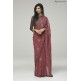 ROSE PINK DESIGNER SAREE WITH BLACK GOLD BROCADE BLOUSE