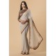 ZACS-719 SILVER GREY PARTY WEAR BROCADE BLOUSE SAREE