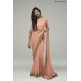 ZACS-734 PEACH PLAIN GEORGETTE READY MADE INDIAN SAREE