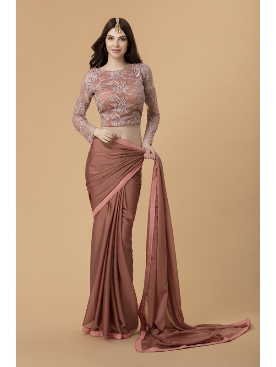 CORAL ROSE PARTY SAREE