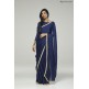 ZACS-729 NAVY BLUE CHIFFON CAPE STYLE DESIGNER SAREE