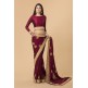 MAROON GEORGETTE SAREE WITH RICH GOLD BORDER