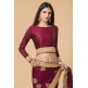 MAROON GEORGETTE SAREE WITH RICH GOLD BORDER