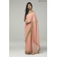 ZACS-734 PEACH PLAIN GEORGETTE READY MADE INDIAN SAREE