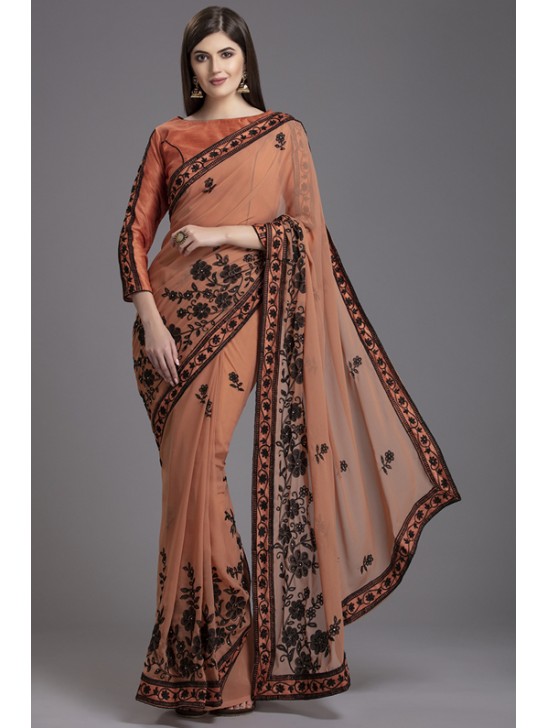 ZAC-875 DUSKY PINK CLASSIC INDIAN STYLE SAREE