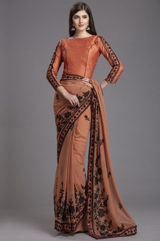 ZAC-875 DUSKY PINK CLASSIC INDIAN STYLE SAREE