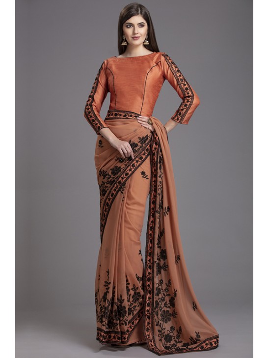 ZAC-875 DUSKY PINK CLASSIC INDIAN STYLE SAREE