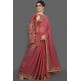 ROSE PINK JACKET STYLE DESIGNER WEDDING SAREE