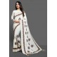 ZAC20-01 BRILLIANT WHITE HEAVILY EMBELLISHED SAREE