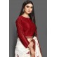 FLAMED SCARLET & OFFWHITE DESIGNER PARTY SAREE