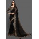 ZAC20-09 BLACK EVENING WEAR DRAPE EMBROIDERED BLOUSE SAREE