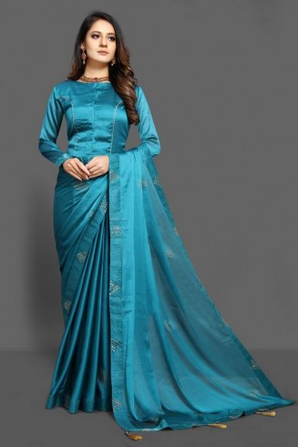 TEAL WEDDING DESIGNER SAREE