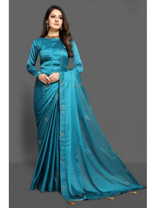 TEAL WEDDING DESIGNER SAREE