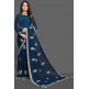 ZAC20-22 CLASSIC BLUE INDIAN PARTY WEAR SAREE