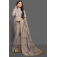 ZAC20-21 ASH GREY INDIAN PARTY WEAR FANCY SAREE