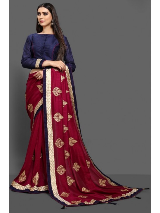 ZAC20-31 Cinnamon Stick & Blue Mix Spring Summer Festive Saree