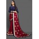 ZAC20-31 Cinnamon Stick & Blue Mix Spring Summer Festive Saree