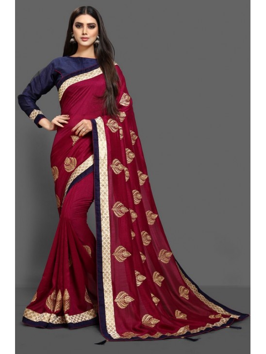 ZAC20-31 Cinnamon Stick & Blue Mix Spring Summer Festive Saree