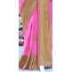 PINK AND GODL CHIFFON GEORGETTE PARTY WEAR SAREE