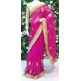 MAGENTA NET EMBROIDERED ETHNIC SAREE