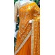 SAFFRON INDIAN ETHNIC WEDDING ZARI EMBROIDERED SAREE