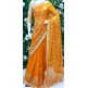 SAFFRON INDIAN ETHNIC WEDDING ZARI EMBROIDERED SAREE