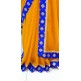 SAFFRON AND CLASSIC BLUE CONTRAST PARTY WEAR SAREE