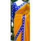 SAFFRON AND CLASSIC BLUE CONTRAST PARTY WEAR SAREE