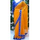 SAFFRON AND CLASSIC BLUE CONTRAST PARTY WEAR SAREE