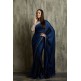 NAVY BLUE & SILVER INDIAN EVENING WEAR READYMADE SAREE