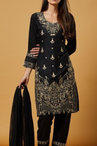 Black Designer Readymade Pakistani Salwar Suit 