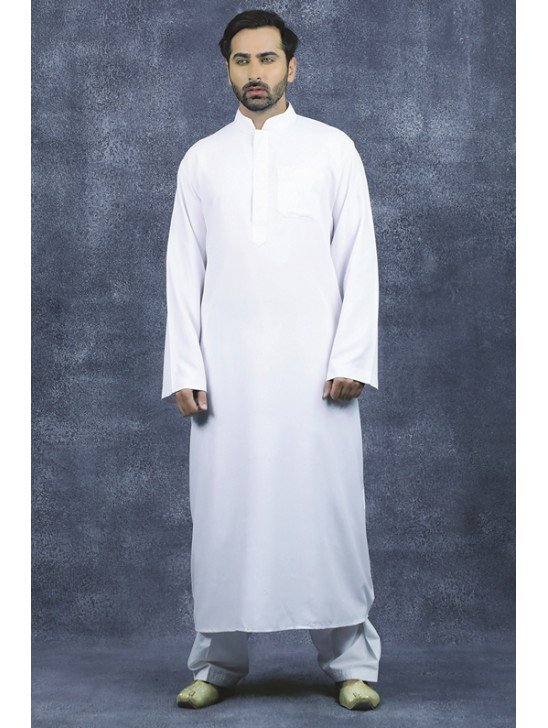 Arabic Style White Mens Jubba Thobe