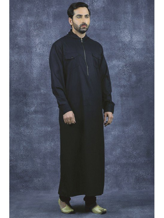 Black Arabic Jubba Thobe High Quality Islamic Wear