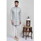 Grey Front Open Men Kurta & Pajama Designer Menswear